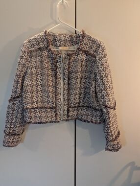 Tory Burch Cropped Tweed Jacket in Multi-Color